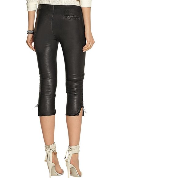 ISABEL MARANT • Cleavon Black Leather Leggings 42 - Picture 4 of 14